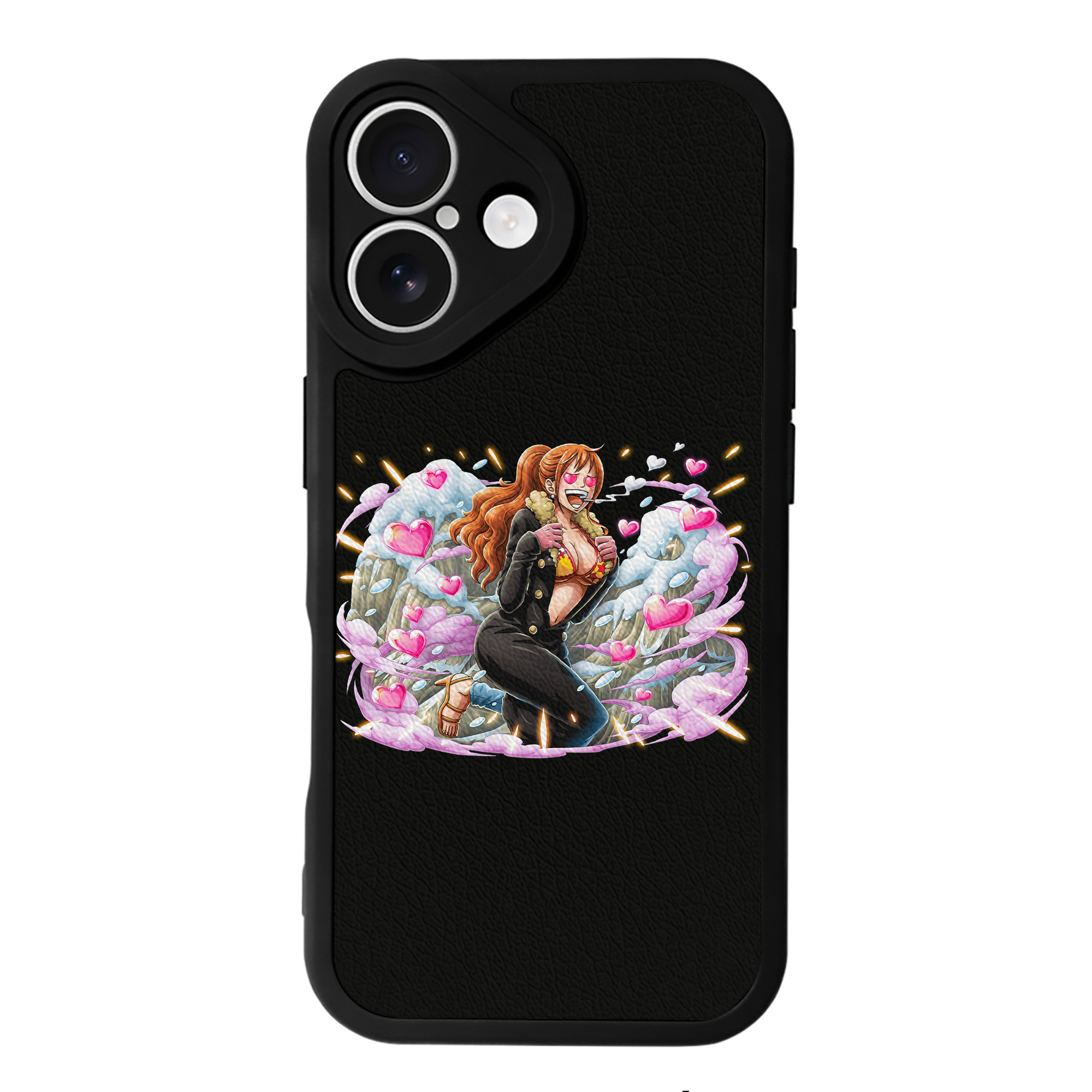 （画像用） ワンピース ナミ ONE PIECE Nami 【iPhone 16シリーズ対応】シリコンスマホケース（レザー調） 材質：シリコン